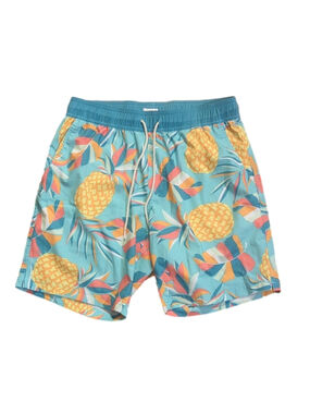 Blue Crown Swim Trunks Tropical Print Small